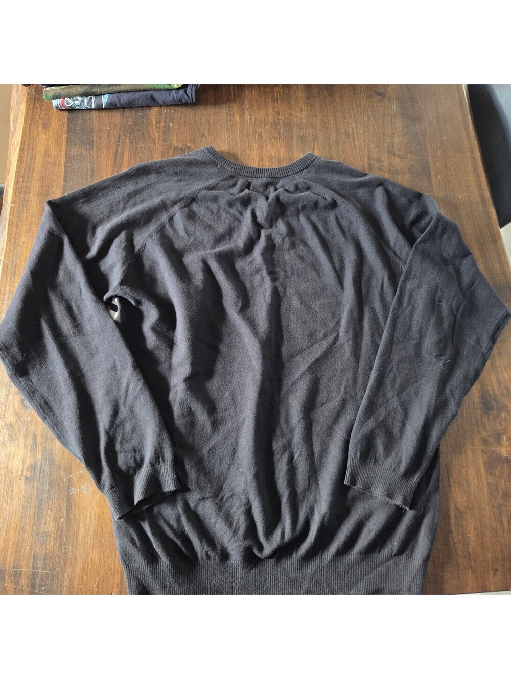 Adidas black V neck knit sweater XL TG